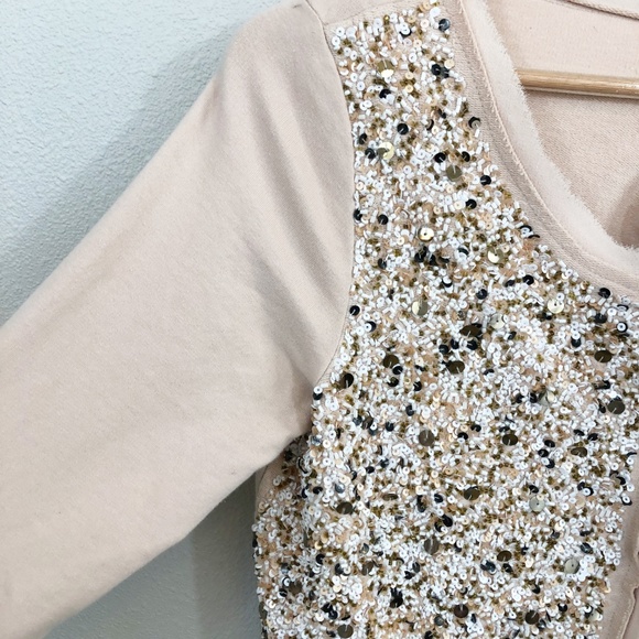 Anthroplogie Postmark Blush Paillette Cardigan - Picture 5 of 7
